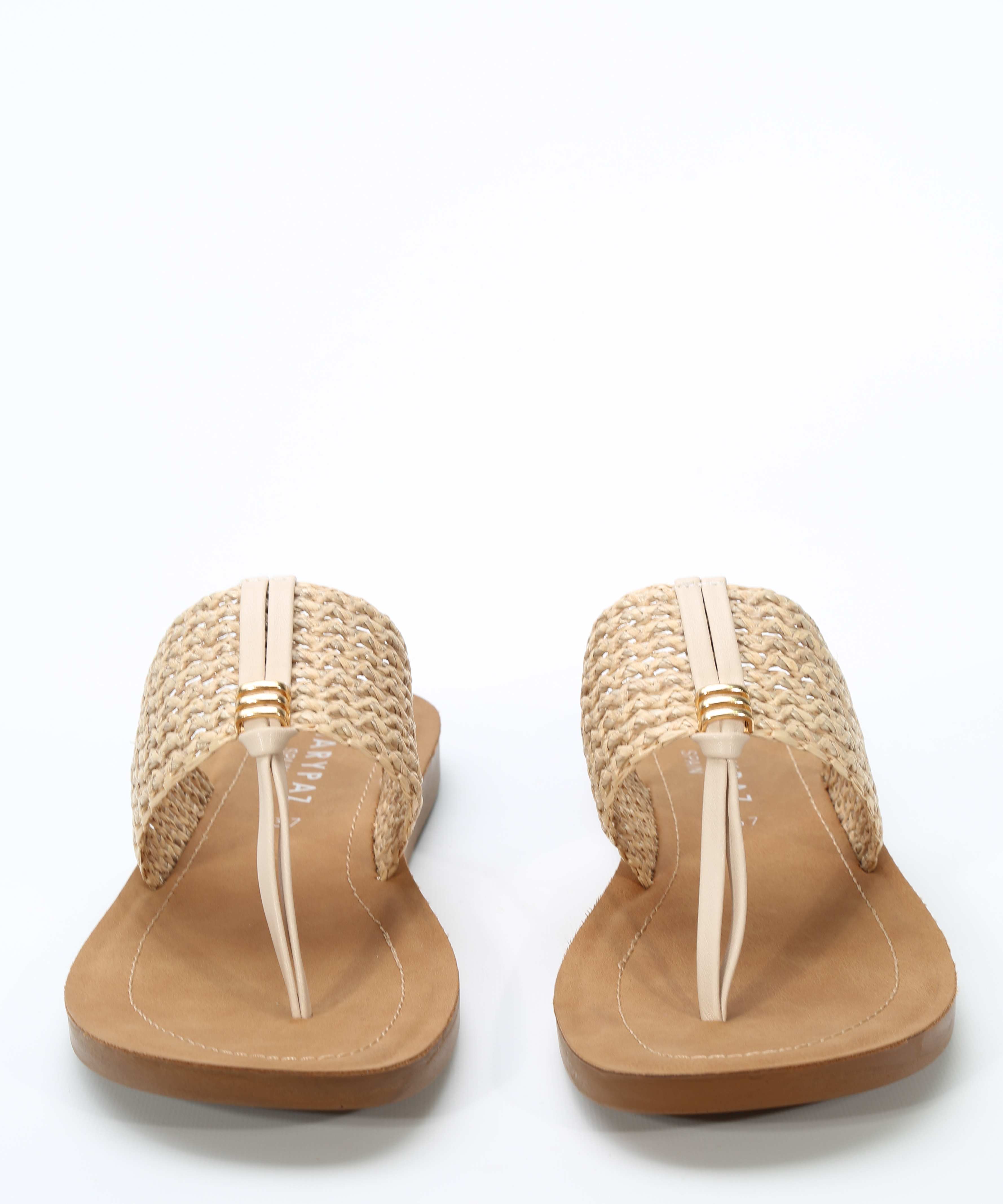 Sandalias planas rejilla rafia image number null